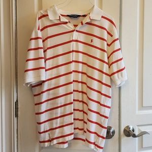 XL striped men's polo shirt